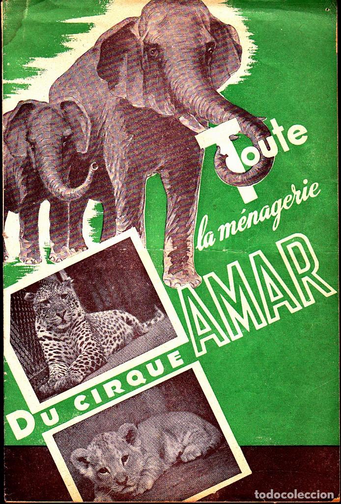 Coleccionismo: PROGRAMA CIRCO TOUTE LA MENAGERIE DU CIRCO AMAR - Foto 1