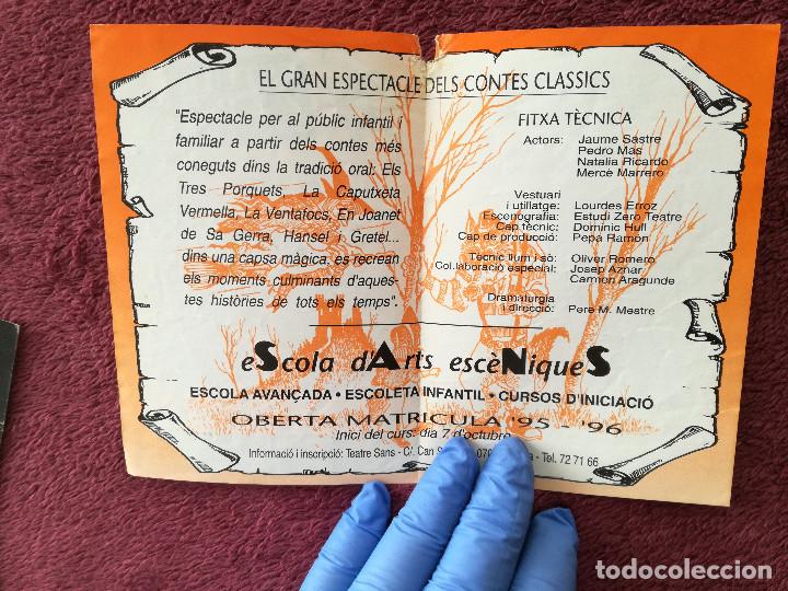 Coleccionismo: ESTUDI ZERO EL GRAN ESPECTACLE DELS CONTES CLASSICS - CAFE TEATRE SANS - Foto 2