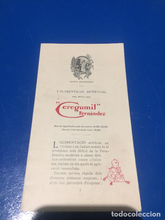 Coleccionismo: Antiguo folleto / propaganda de medicamento Ceregumil Fern&aacute;ndez l'alimentaci&oacute; artificial a&ntilde;os 30