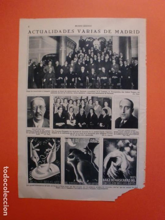 Coleccionismo: CARTELES BAILE CIRCULO DE BELLAS ARTES ACTUALIDADES VARIAS DE MADRID - 15/2/1933
