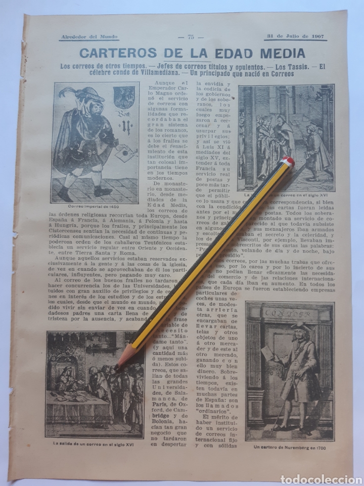 Coleccionismo: CARTERO EN LA EDAD MEDIA. LOS TASSIS, EL CONDE DE VILLAMEDIANA, CORREOS / LADRONES DE PLAYA. 1907
