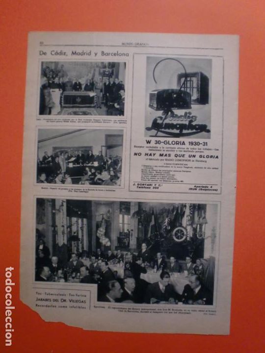 Coleccionismo: DE C&Aacute;DIZ MADRID Y BARCELONA CLUB ROTARY - COLONIA MARIOLA DE J. ROBILLARD Y CIA. - 18/3/1931