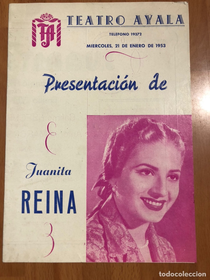Coleccionismo: Programa teatro ayala bilbao 1953 juanita reina el puerto de los amores 1