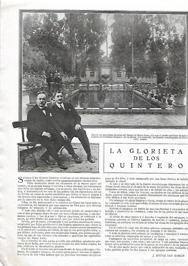 Collectionnisme: A&Ntilde;O 1927 RECORTE PRENSA SEVILLA PARQUE DE MARIA LUISA LA GLORIETA DE LOS HERMANOS QUINTERO