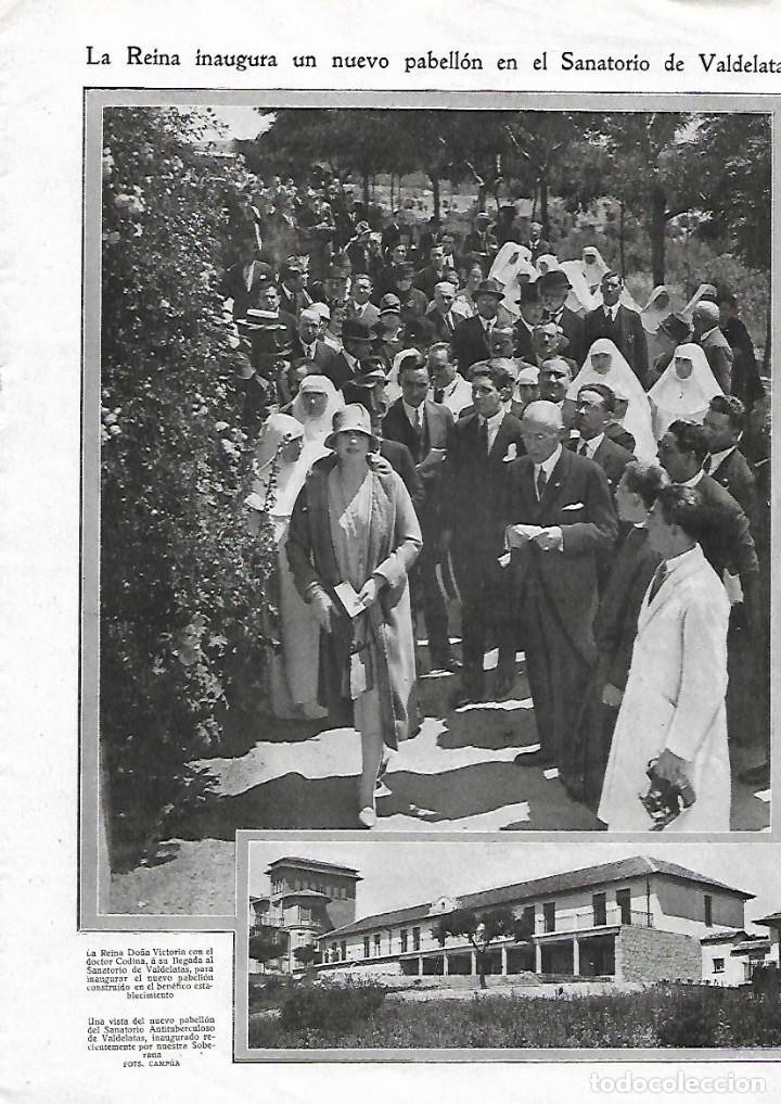 Coleccionismo: A&Ntilde;O 1927 RECORTE PRENSA INAUGURACION NUEVO PABELLON SANATORIO DE VALDELATAS POR LA REINA