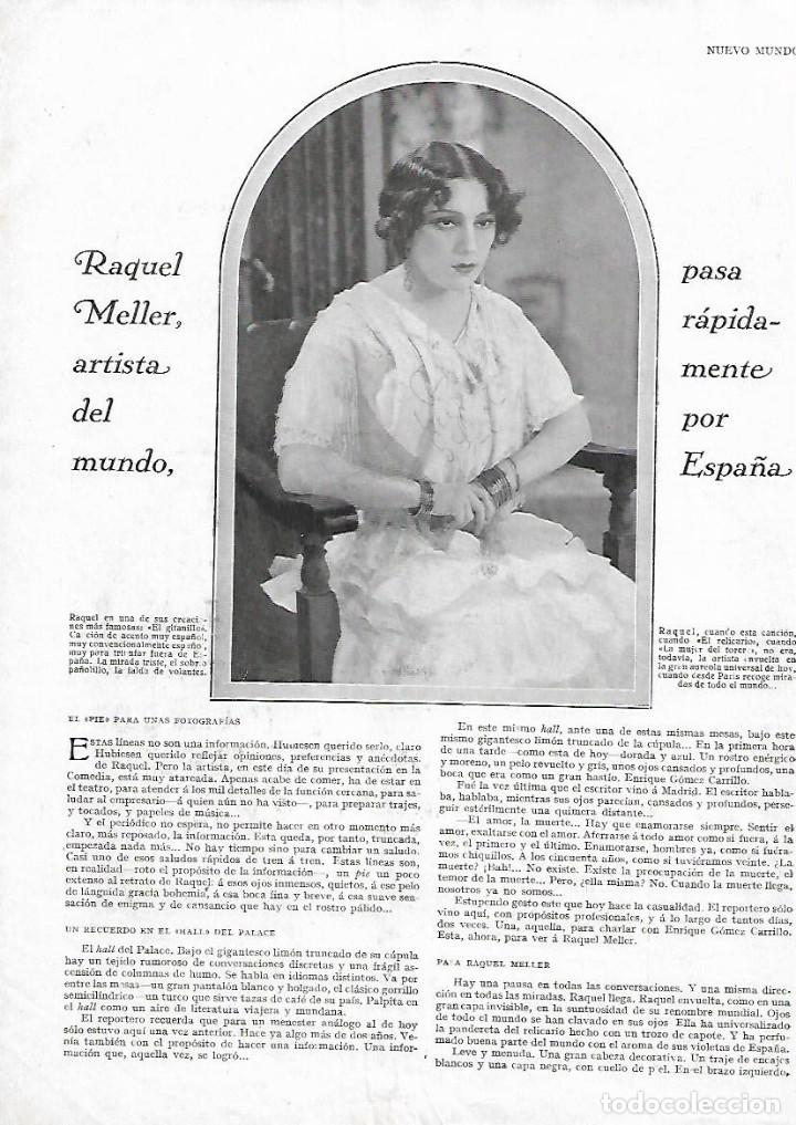 Coleccionismo: A&Ntilde;O 1929 RECORTE PRENSA RAQUEL MELLER ARTISTA CANTANTE EN ESPA&Ntilde;A