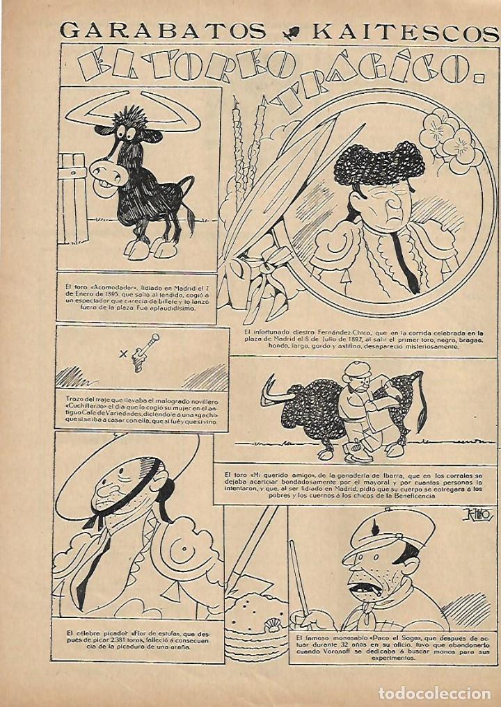 Coleccionismo: A&Ntilde;O 1929 RECORTE PRENSA COMIC HUMOR DIBUJO EL TORERO TRAGICO CARICATURA K-HITO K HITO GARABATOS