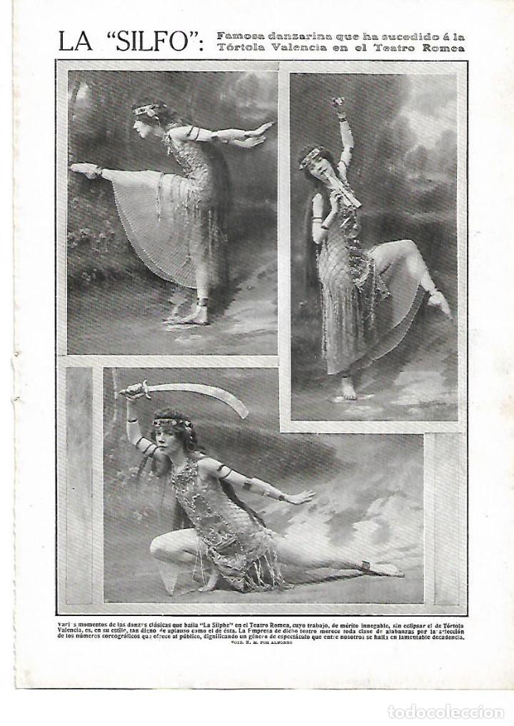 Collezionismo: A&Ntilde;O 1912 RECORTE PRENSA LA SILFO BAILARINA DANZA EN EL TEATRO ROMEA COREOGRAFIAS