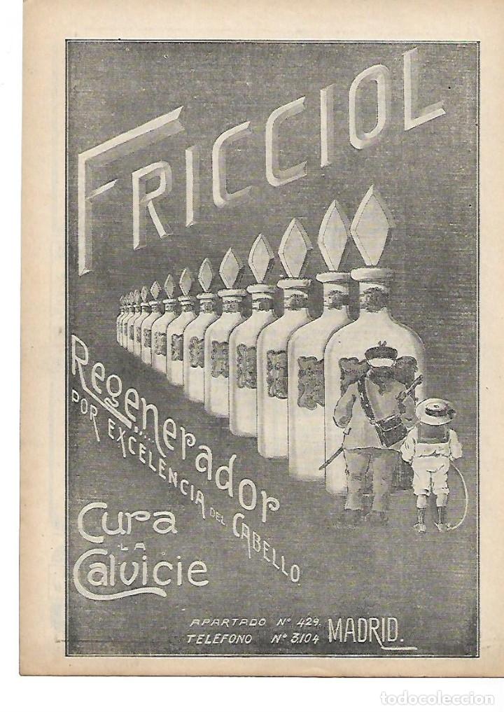 Collectionnisme: A&Ntilde;O 1912 RECORTE PRENSA PUBLICIDAD FRICCIOL PRODUCTOS FARMACEUTICOS CALVICIE ANTONIO G DE LAS CUEVAS