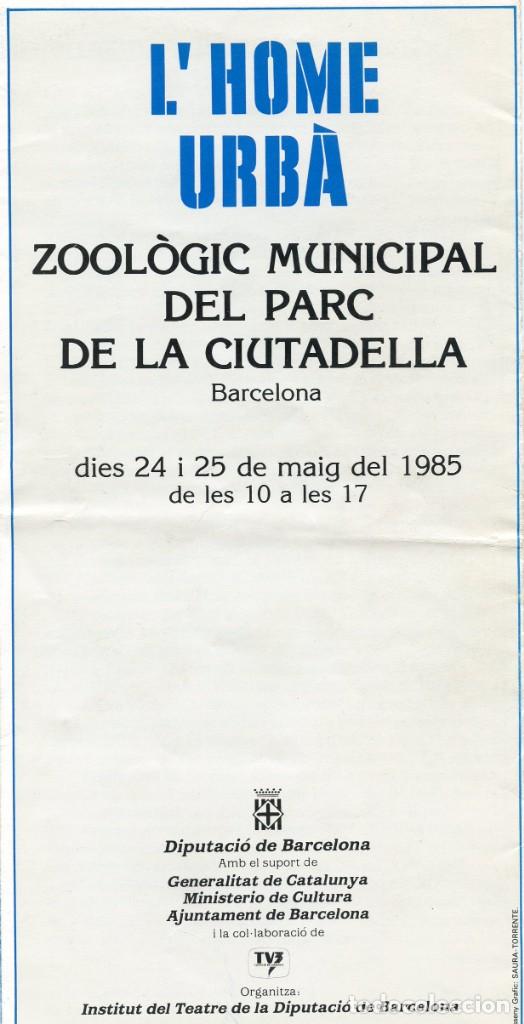 Coleccionismo: Programa de mano &rdquo;Lhome Urb&agrave;&rdquo; d Albert Vidal (1985) - Foto 2