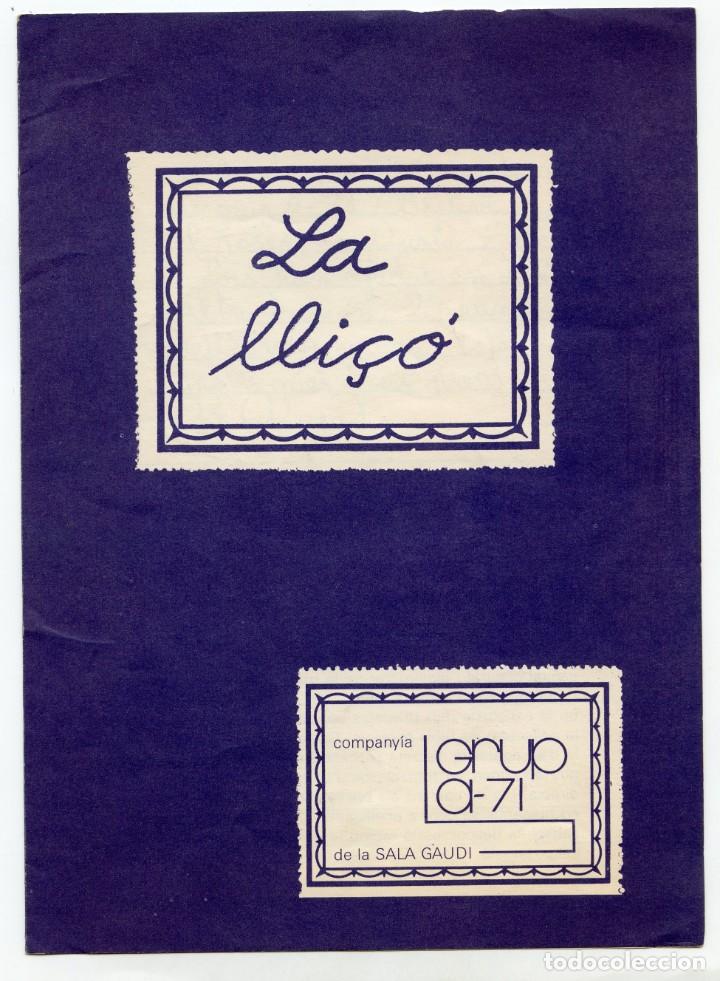 Coleccionismo: Programa de mano de &rdquo;La Lli&ccedil;o&rdquo; d'E. Ionesco en la Sala Gaud&iacute; de Barcelona (1974)