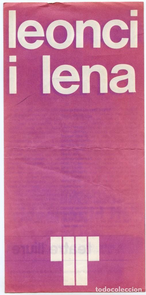 Coleccionismo: PROGRAMA DE MANO ”LEONCI I LENA” DE G. BUCHNER, EN EL TEATRE LLIURE DE BARCELONA (81-82). Lote 249458255
