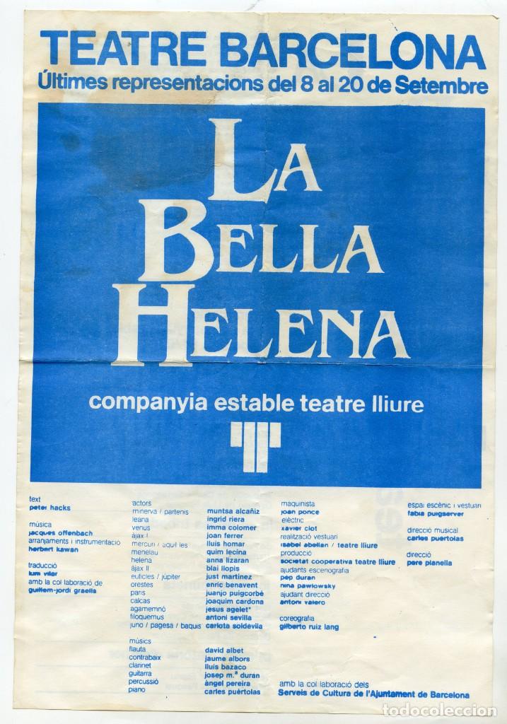 Coleccionismo: Programa de mano &rdquo;La bella Helena&rdquo; de P. Hacks en el Teatre Lliure Barcelona (81-82)