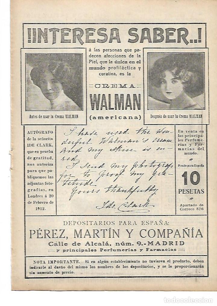 Collezionismo: A&Ntilde;O 1912 RECORTE PRENSA PUBLICIDAD CREMA WALMAN AUTOGRAFO DE IDE CLARK