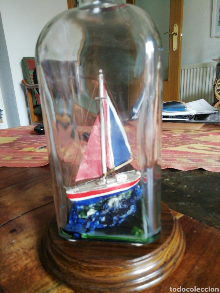 Coleccionismo: Barco en botella de cristal - Foto 3