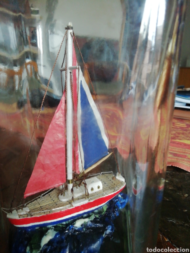Coleccionismo: Barco en botella de cristal - Foto 5