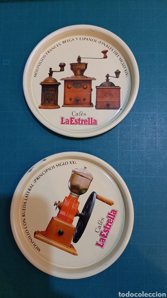 Collectionnisme: CAFES LA ESTRELLA POSAVASOS VINTAGE MOLINILLOS 9 CENT&Iacute;METROS COLECCIONISMO COLISEVM ANTIG&Uuml;EDADES