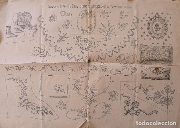 Collectionnisme: La Moda Elegante Ilustrada. 1900. Sumplemento N&ordm; 34. Tipolitograf&iacute;a Rivadeneyra. 40x57 cm.