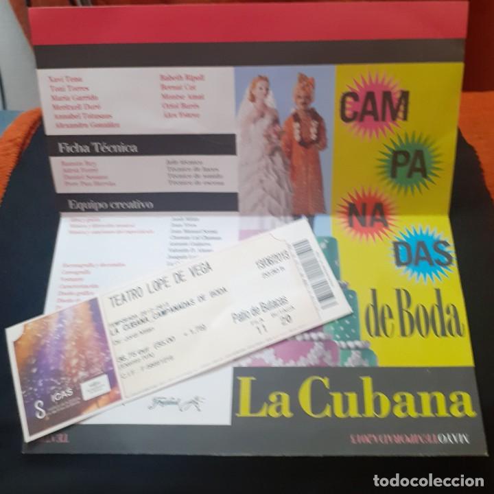 Coleccionismo: Entrada y Programa de mano de campanadas de boda La Cubana - Foto 2