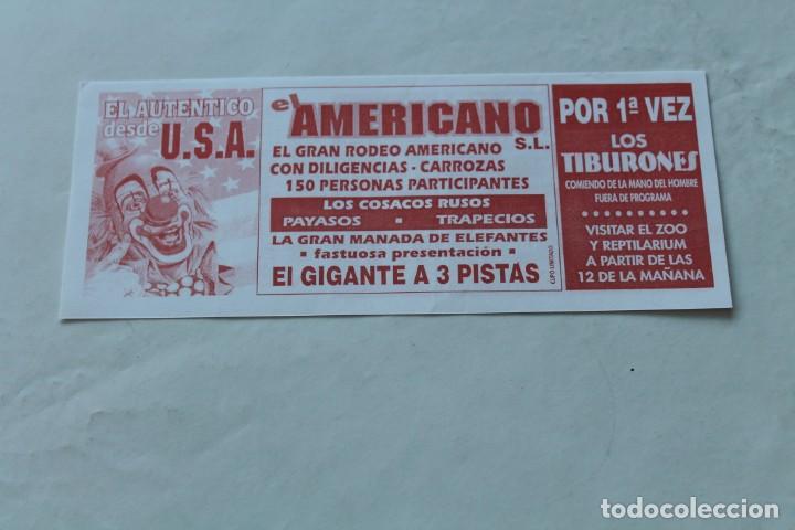 Coleccionismo: Publicidad circo americano DE 3 PISTAS. A&Ntilde;O 1998. ZARAGOZA. VALE DESCUENTO EN PESETAS. PERFECTO.