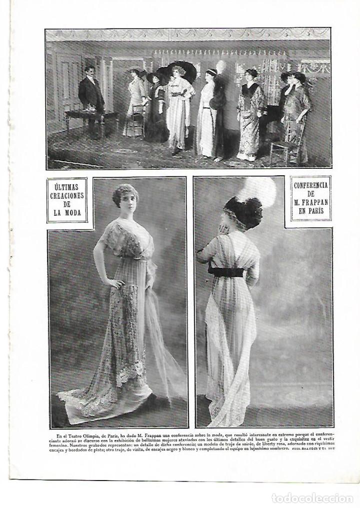 Collectionnisme: A&Ntilde;O 1912 RECORTE PRENSA MUJER MODA FEMENINA VESTIDOS CONFERENCIA DE M FRAPPAN TEATRO OLIMPIA PARIS