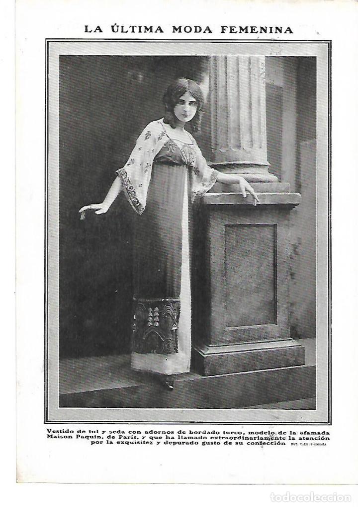 Collectionnisme: A&Ntilde;O 1912 RECORTE PRENSA MODA MUJER FEMENINA VESTIDO TUL MAISON PAQUIN DE PARIS