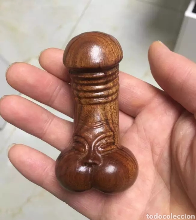 Coleccionismo: Netsuke pene en madera - Foto 1