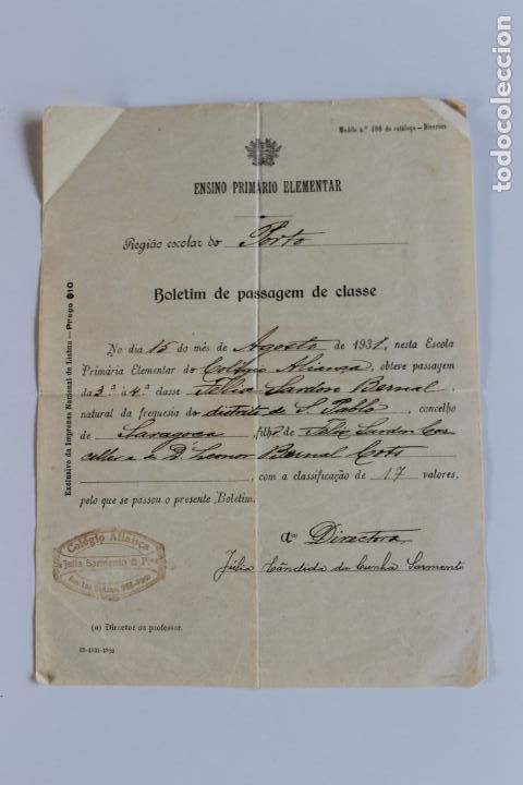 Colecionismo: BOLETIM COLEGIO ALIAN&ccedil;A JULIA SARMENTO, OPORTO, PORTUGAL 1931