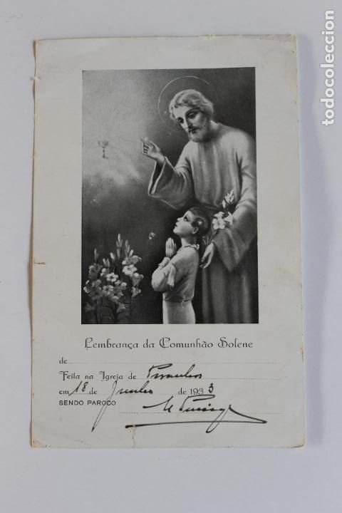 Coleccionismo: LAMINA COMUNION 1933, S. VIRISSIMO DE PARANHOS, PORTO, PORTUGAL