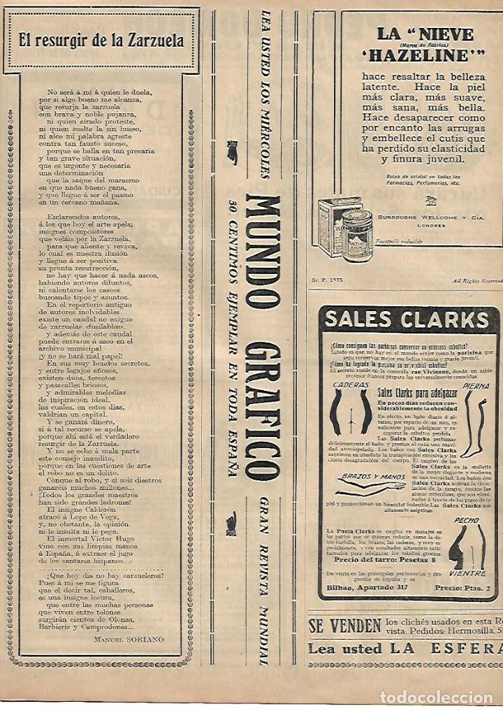 Collecting paper: A&Ntilde;O 1924 RECORTE PRENSA PUBLICIDAD SALES CLARKS PARA ADELGAZAR