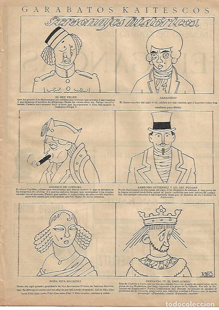Coleccionismo: A&Ntilde;O 1924 DIBUJO K-HITO K HITO CARICATURA PERSONAJES HISTORICOS RITA ROCAFULL SAMANIEGO REY FELIPE