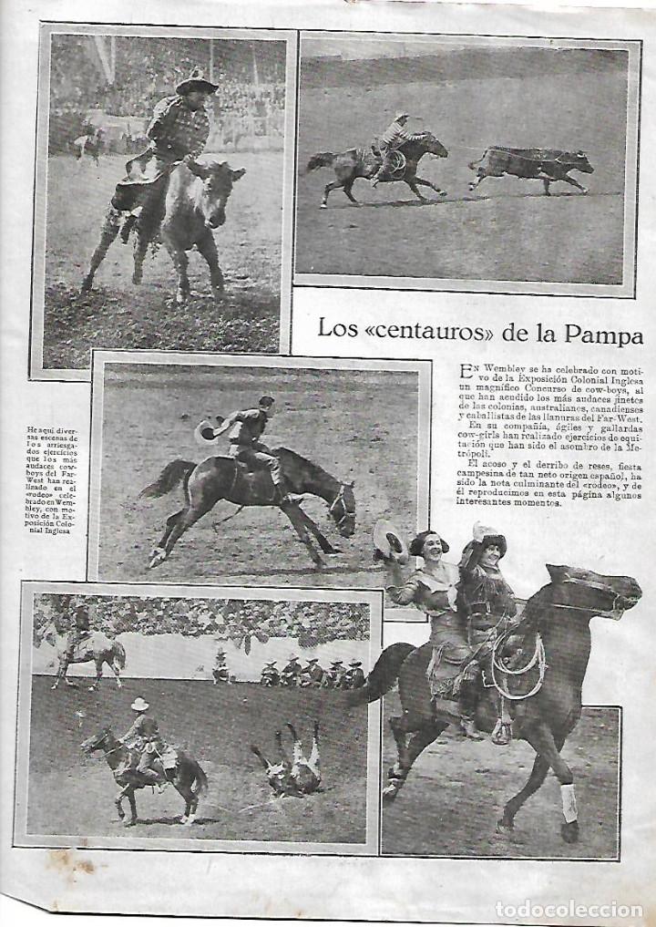 Colecionismo: A&Ntilde;O 1924 RECORTE PRENSA LOS CENTAUROS DE LA PAMPA EN WEMBLEY COW BOYS GIRLS RODEO FAR WEST