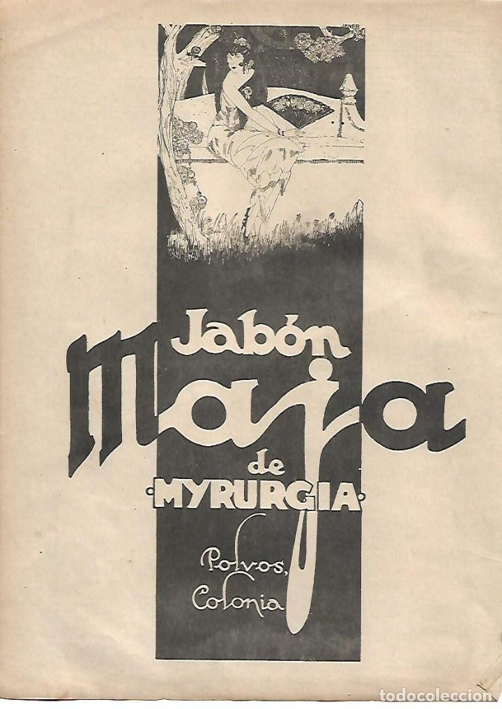 Coleccionismo: A&Ntilde;O 1924 RECORTE PRENSA PUBLICIDAD JABON MAJA DE MYRURGIA POLVOS COLONIA
