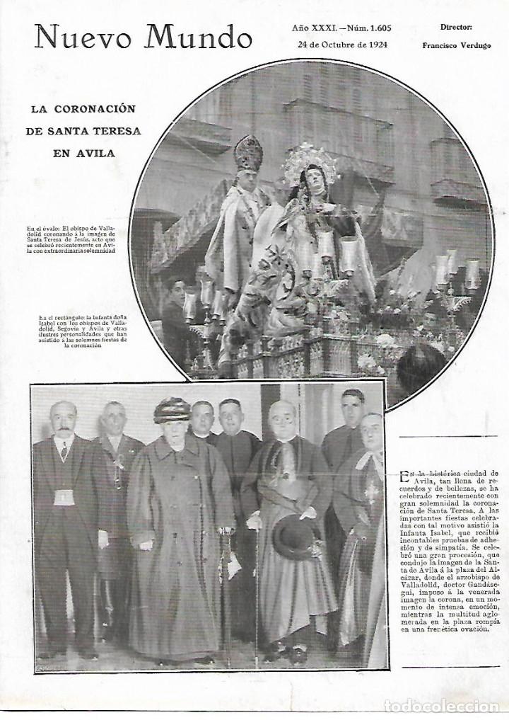 Collectionnisme: A&Ntilde;O 1924 RECORTE PRENSA AVILA CORONACION DE SANTA TERESA ARZOBISPO DE VALLADOLID GANDASEGUI
