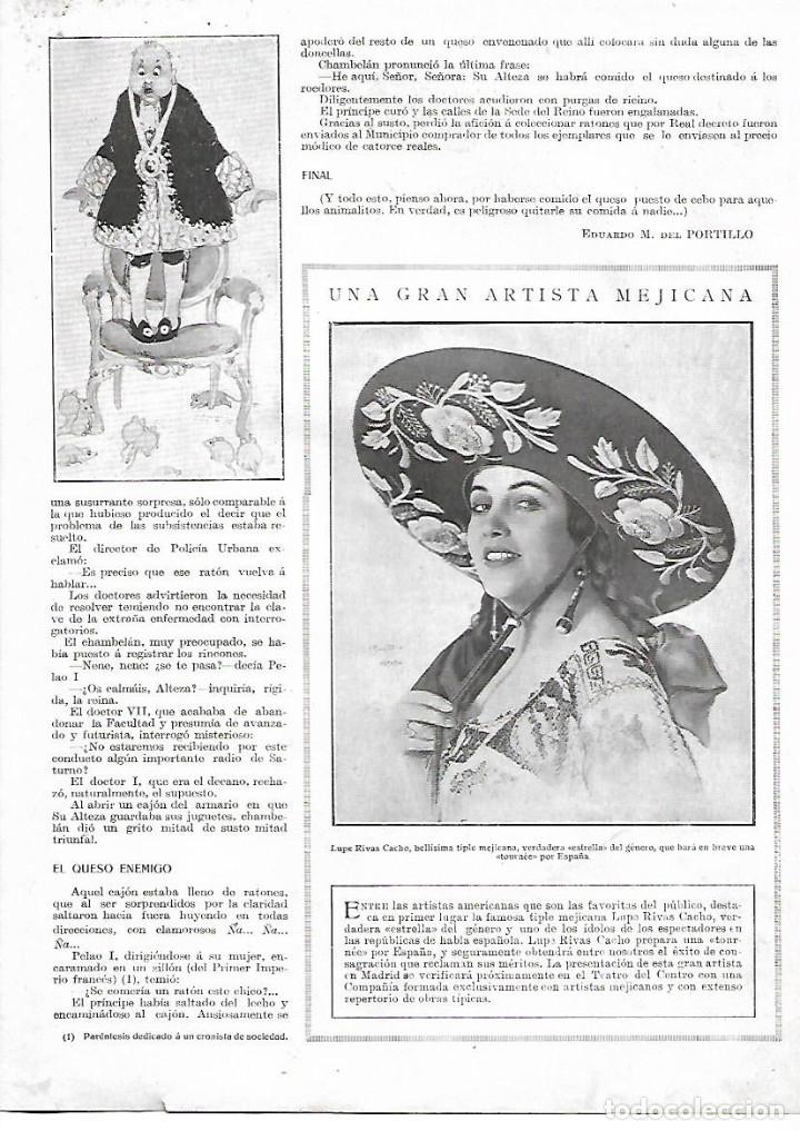 Sammelleidenschaft Papier: A&Ntilde;O 1924 RECORTE PRENSA LUPE RIVAS CACHO TIPLE ARTISTA MEJICANA