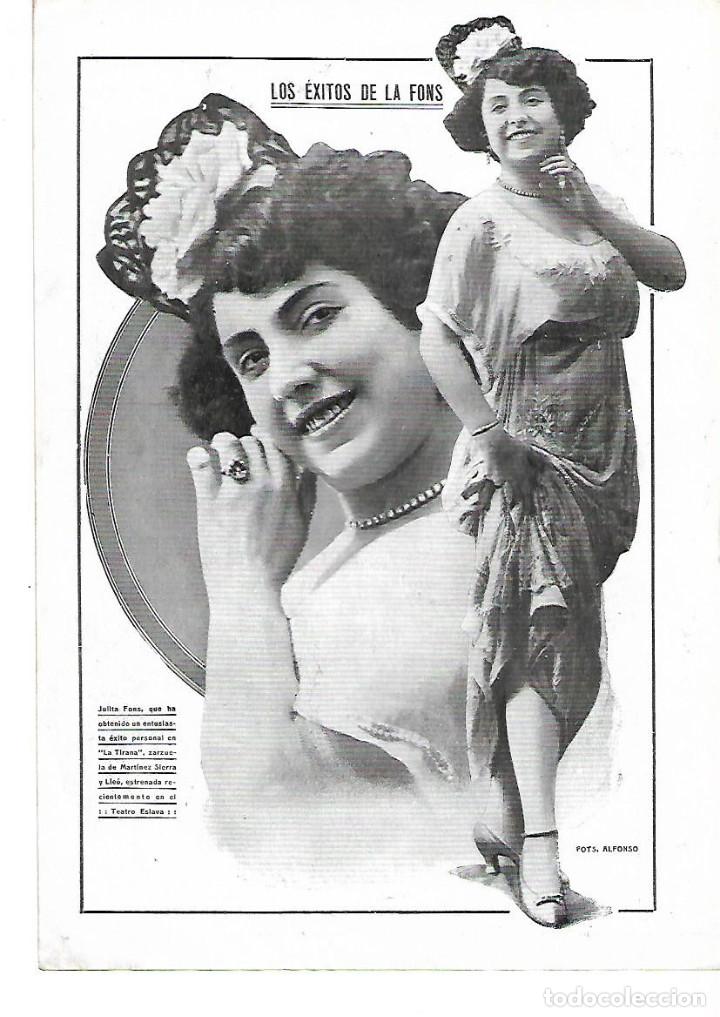 Collectionnisme: A&Ntilde;O 1913 RECORTE PRENSA JULITA JULIA FONS ARTISTA ACTRIZ TEATRO ESLAVA EXITO LA TIRANA
