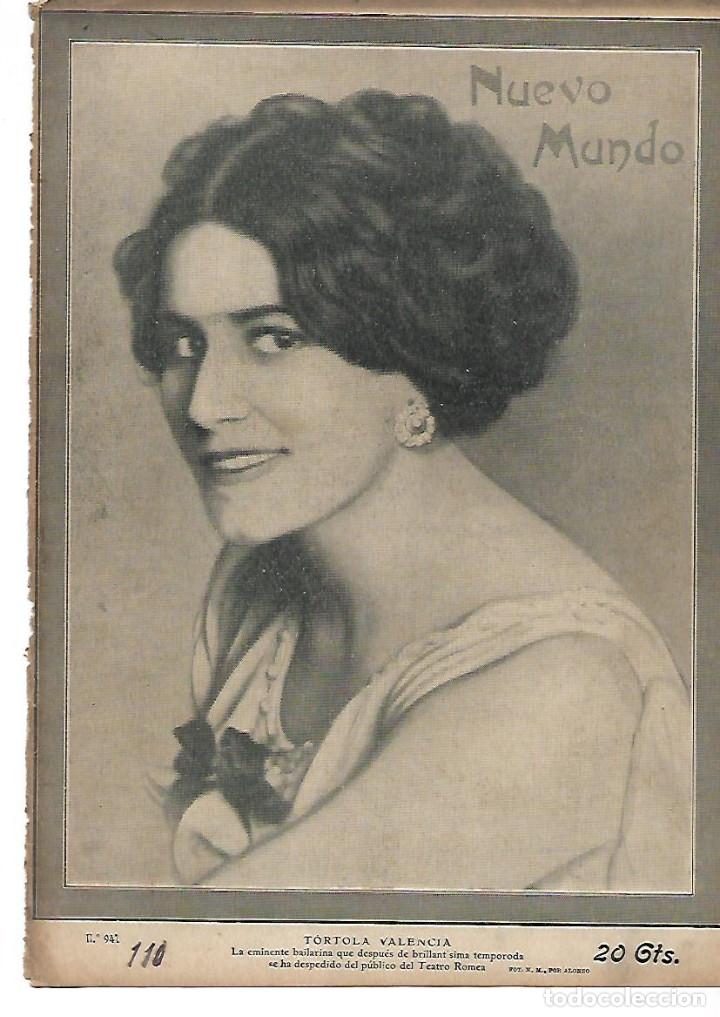 Colecionismo: A&Ntilde;O 1912 RECORTE PRENSA FOTOGRAFIA TORTOLA VALENCIA BAILARINA DANZA ARTISTA ESPA&Ntilde;OLA