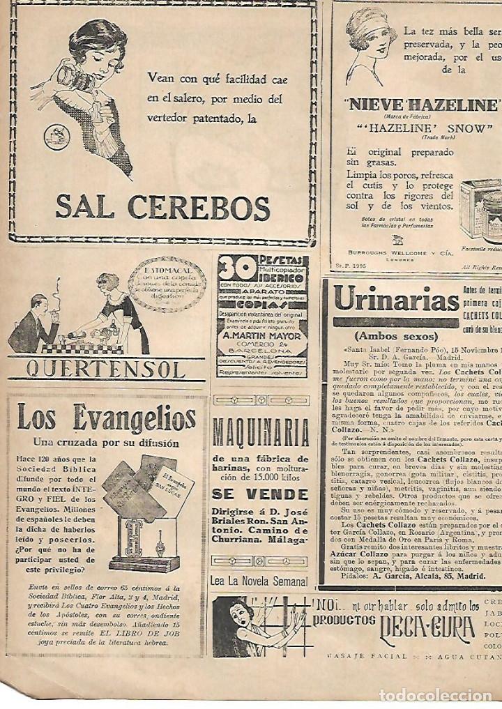 Collecting paper: A&Ntilde;O 1924 RECORTE PRENSA PUBLICIDAD SAL CEREBOS