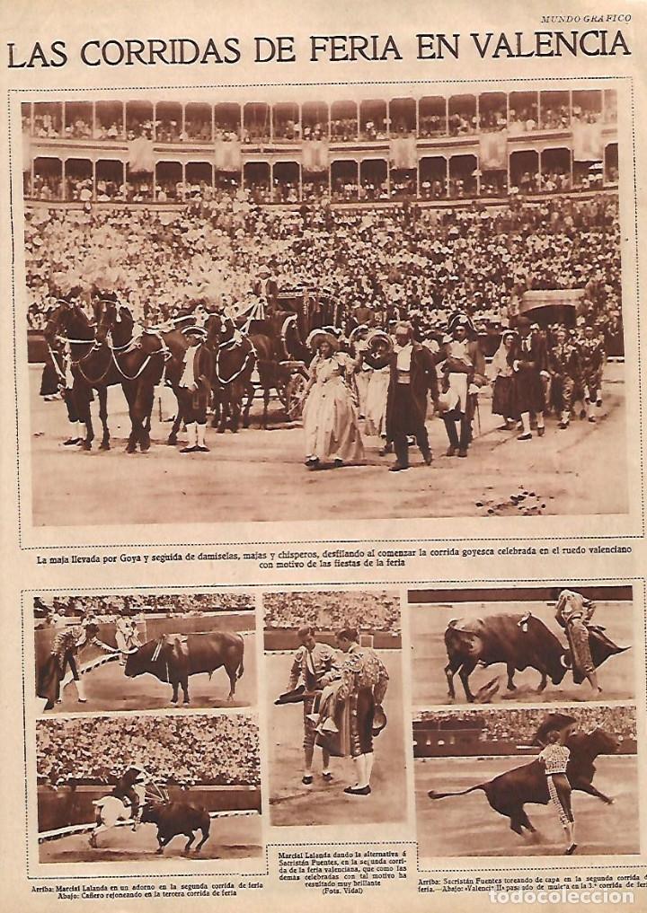 Colecionismo: A&Ntilde;O 1929 RECORTE PRENSA FERIA VALENCIA CORRIDAS TOROS TOREROS LALANDA SACRISTAN FUENTES