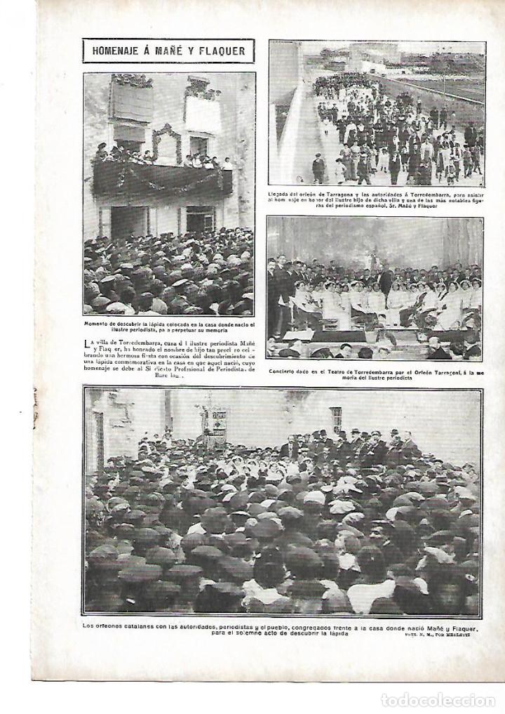 Collectionnisme: A&Ntilde;O 1912 HOJA NOTICIA ORFEON TARRAGONI TORREDEMBARRA HOMENAJE A MA&Ntilde;E FLAQUER TARRAGONA