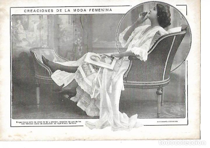 Collectionnisme: A&Ntilde;O 1912 RECORTE PRENSA MUJER MODA FEMENINA SALTO DE CAMA DE TUL Y ENCAJES