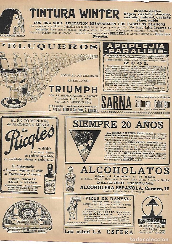 Coleccionismo: A&Ntilde;O 1924 RECORTE PRENSA PUBLICIDAD SILLON DE PELUQUERIA TRIUMPH