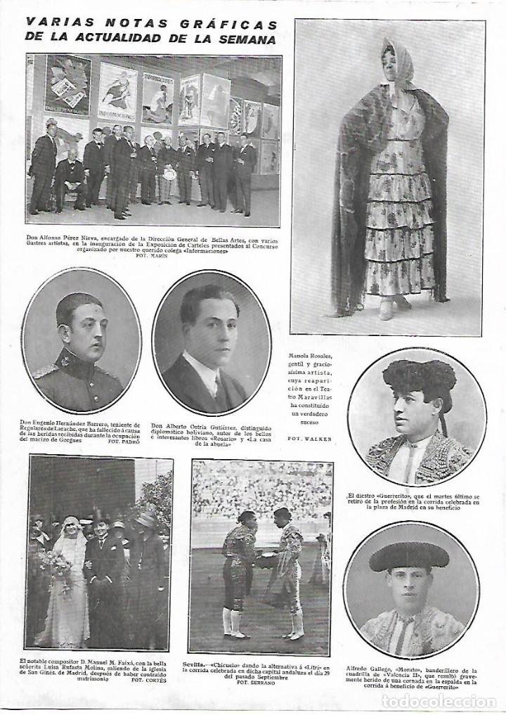 Collezionismo: A&Ntilde;O 1924 RECORTE PRENSA MANOLA ROSALES ARTISTA REAPARICION EN EL TEATRO MARAVILLAS