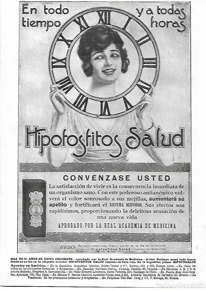Collectionnisme: A&Ntilde;O 1924 RECORTE PRENSA PUBLICIDAD JARABE HIPOFOSFITOS SALUD RECONSTITUYENTE ANEMIA