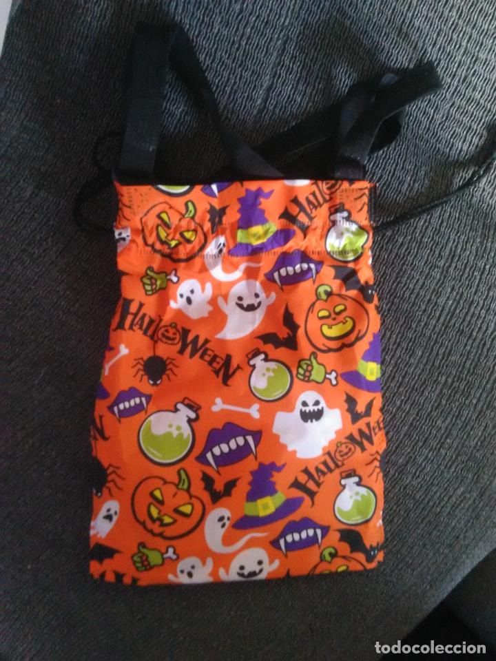 Coleccionismo: BOLSA DE TELA MOTIVOS HALLOWEEN CALABAZA FANTASMA MURCI&Eacute;LAGO ARA&Ntilde;A... MIDE 21,5 X 28,5 CM