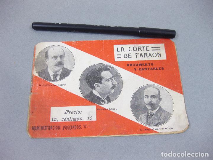 Coleccionismo: FOLLETO DE LA OBRA DE TEATRO LA CORTE DEL FARAON. ARGUMENTO Y CANTABLES ADMINISTRACI&Oacute;N PRECIADOS 17