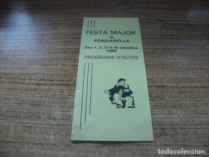 Collectionnisme: CUADRIPTIC PROGRAMA FESTA MAJOR FONDARELLA LLEIDA 1983