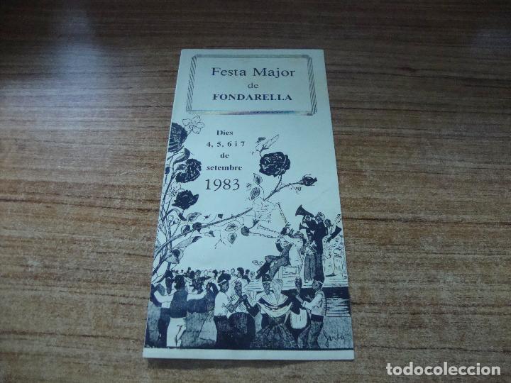 Collectionnisme: TRIPTIC PROGRAMA FESTA MAJOR FONDARELLA LLEIDA 1983