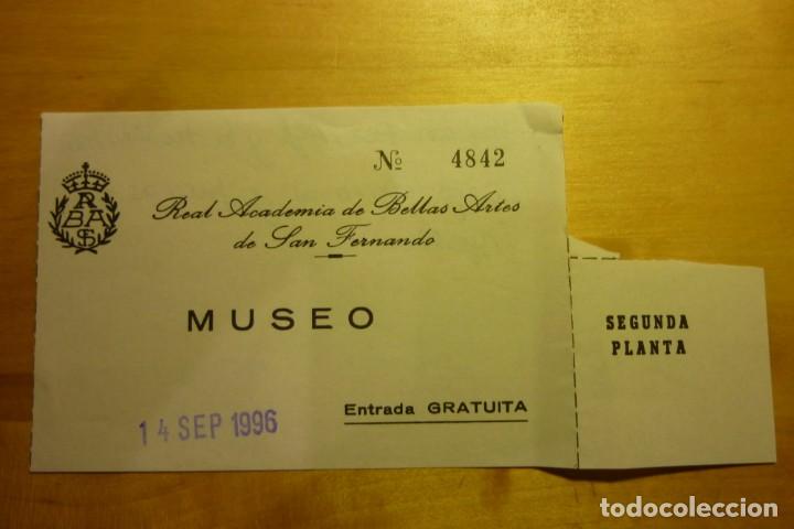 Coleccionismo: Entrada Museo de la Real Academia de Bellas Artes de San Fernando Madrid - Arte Turismo