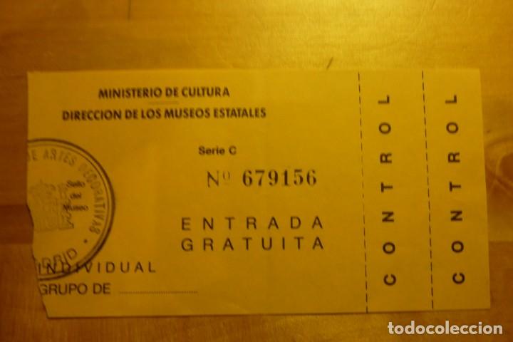 Coleccionismo: Entrada Museos Estatales Ministerio de Cultura Turismo Sello Museo Nacional Artes Decorativas Madrid